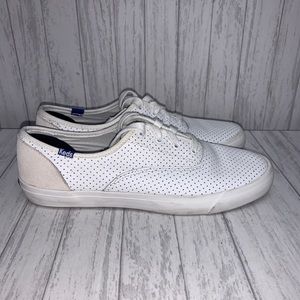 Womens Size 10 Keds Leather Top Sneakers EUC